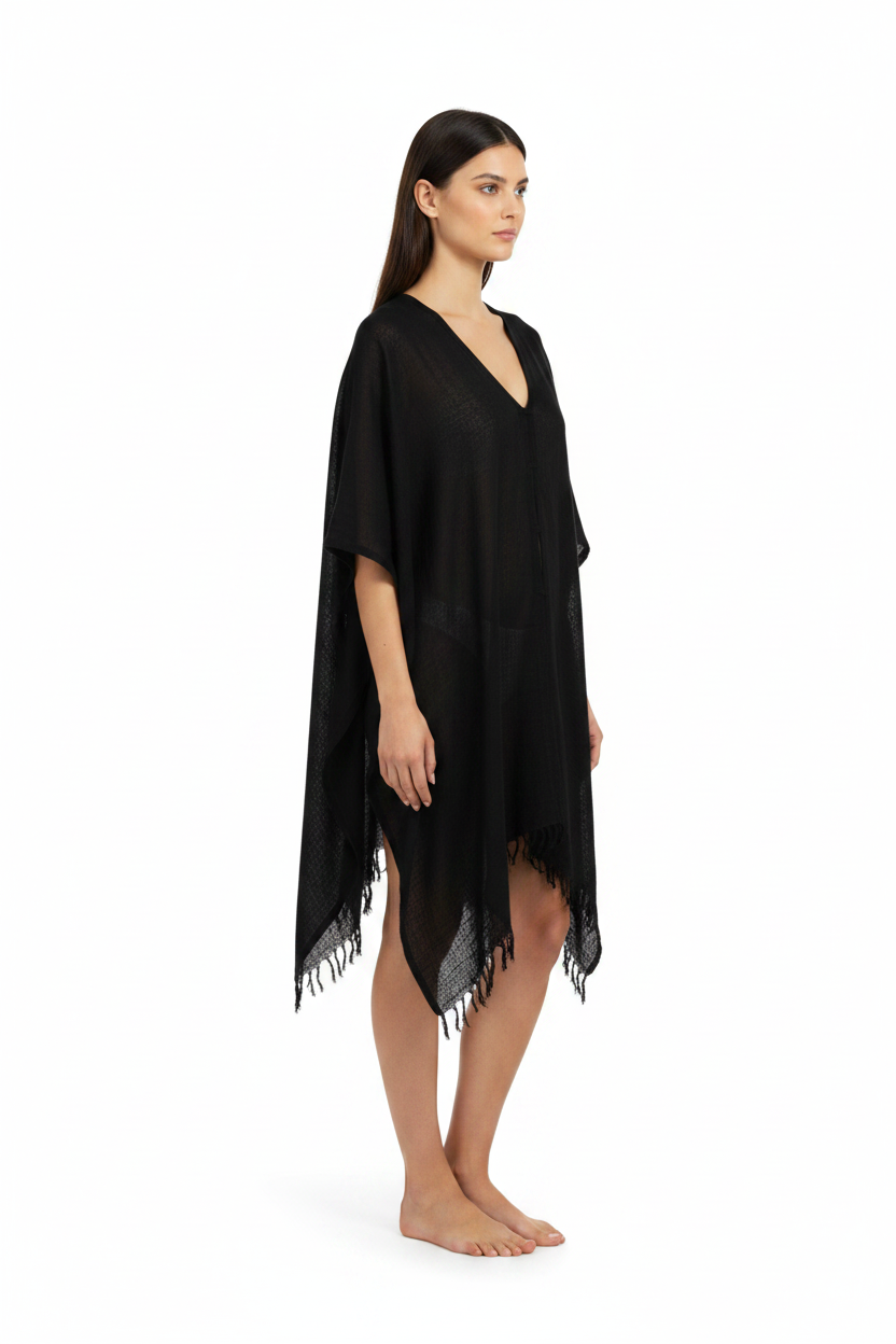 Black Kimono - Side Pose