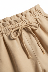Luxury Minimal Linen Lounge Set in Warm Sand Beige - Fabric Detail