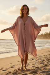 Dusty Rose Kaftan - Arms open pose