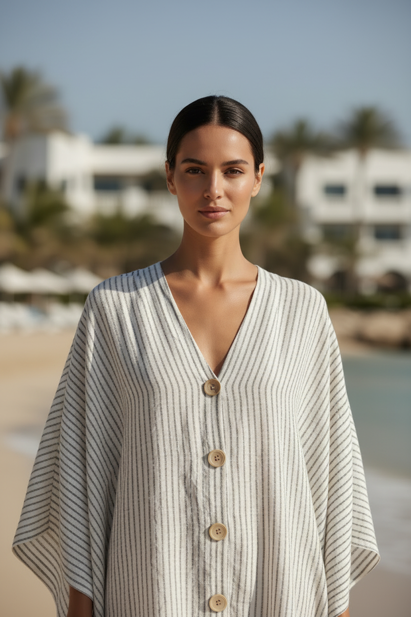Classic Stripe Kaftan - Close-up