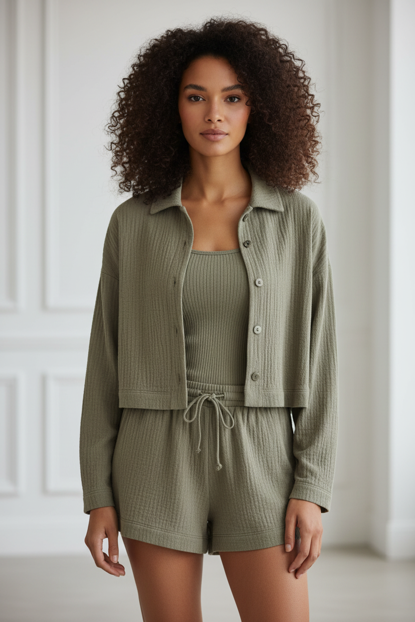 Muted Olive Stone - Front Full-Body