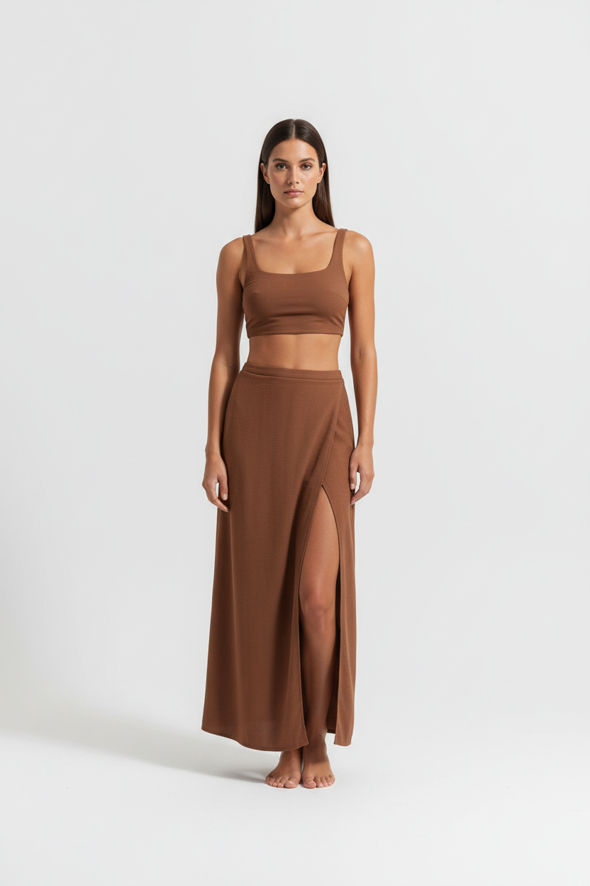 Soft Cocoa Brown – Front Full-Body