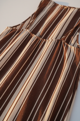 Warm Cocoa & Cream Stripe – Fabric Detail