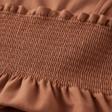 Luxury Smocked Camisole & Summer Shirt Set in Dusty Terracotta - Smocked Detail