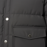 Luxury Quilted Puffer Jacket - Charcoal Grey - Detail Shot