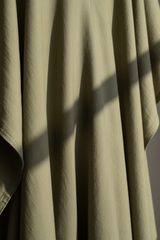 Luxury Resort Kaftan in Muted Olive Mist - Fabric Detail