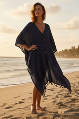 Navy Blue Kaftan - Hand on hip pose