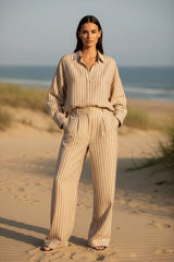 Warm Sand & Taupe Stripe – Front Full-Body