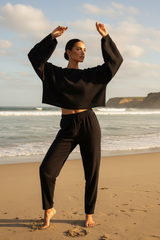 Luxury Midnight Beach Lounge Set in Midnight Black - Lifestyle