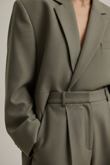Muted Olive Grey – Fabric Detail