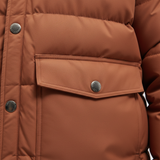 Luxury Quilted Puffer Jacket - Warm Sand Beige - Detail Shot