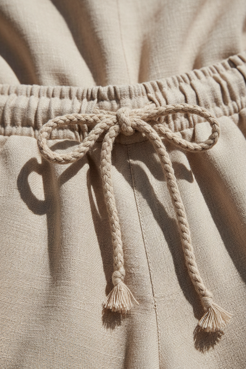 Luxury Coastal Resort Set in Seashell Beige - Fabric Detail