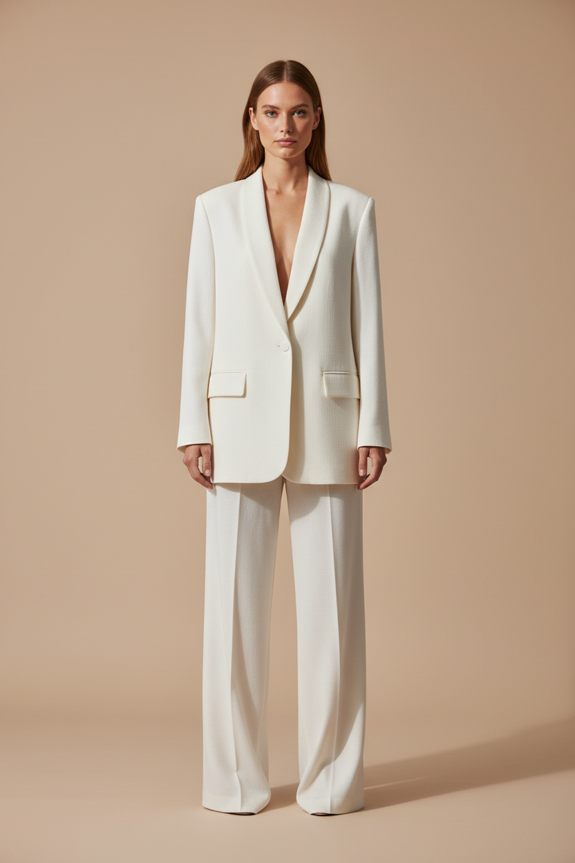 Soft Ivory White – Front Full-Body