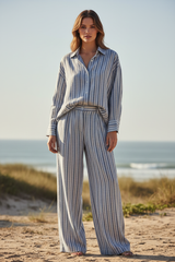 Dusty Blue & Stone Stripe – Front Full-Body