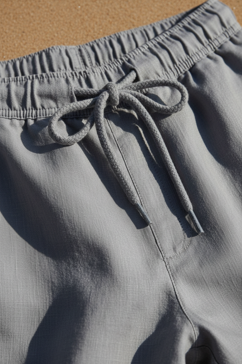 Luxury Coastal Resort Set in Ocean Stone Grey - Fabric Detail