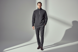 Luxury Fleece Half-Zip Pullover - Charcoal Midnight Grey - Lifestyle Campaign