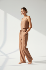 Luxury Minimal Linen Resort Set in Dusty Clay Nude - Lifestyle