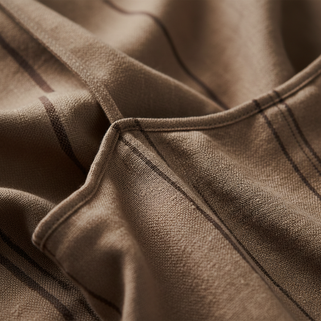 Luxury Textured Maxi Slip Dress in Soft Cocoa Taupe - Fabric Detail