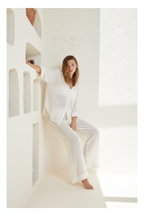 Luxury Textured Lounge Co-ord Set in Soft Coconut White - Lifestyle