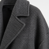 Luxury Oversized Textured Jacket Set in Charcoal Ash - Fabric Detail
