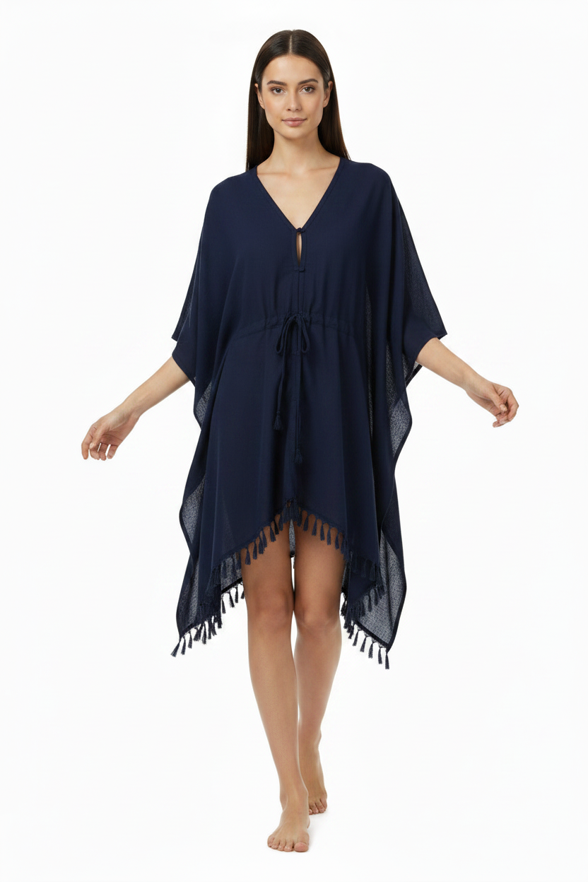 Dark Blue Kaftan - Walking Pose