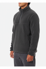 Luxury Fleece Half-Zip Pullover - Charcoal Midnight Grey - Side Angle