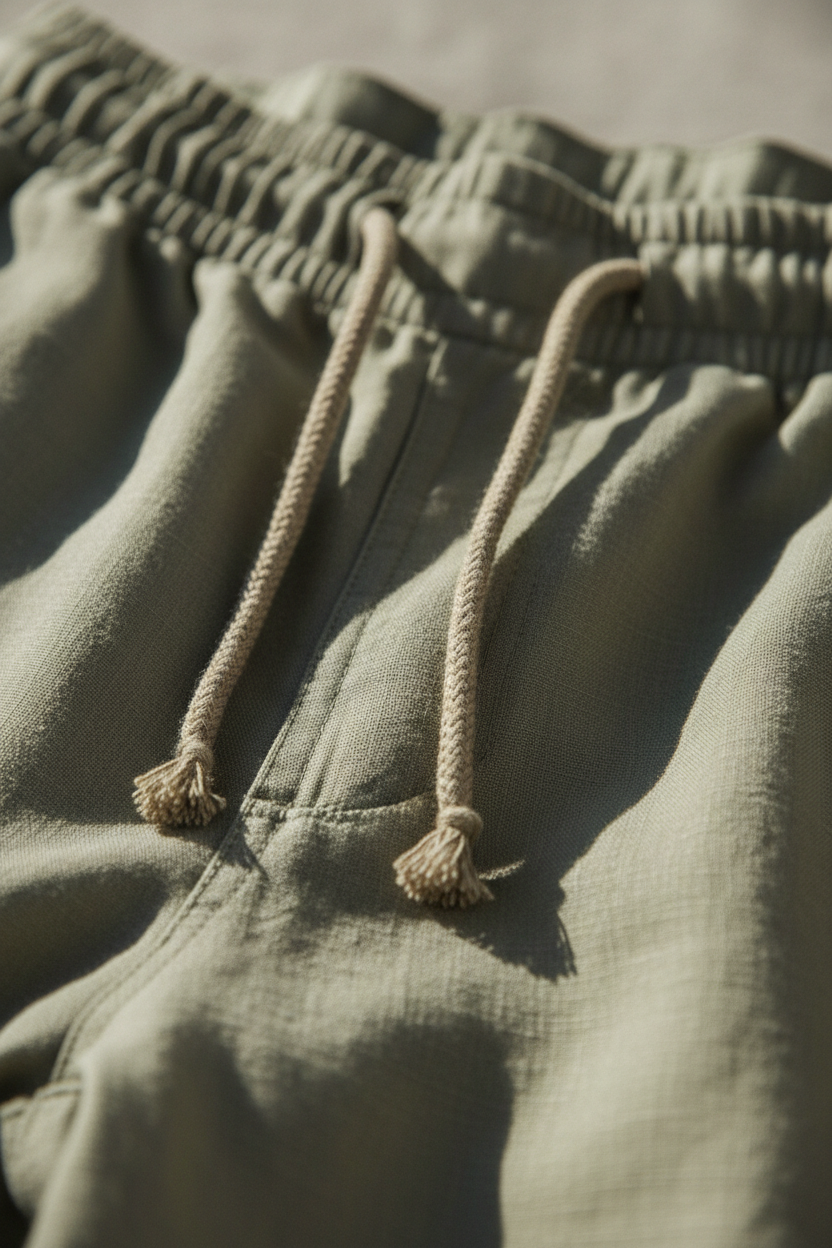 Luxury Coastal Resort Set in Muted Sage Clay - Fabric Detail