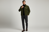Luxury Corduroy Zip-Up Jacket - Olive Forest Green - Lifestyle Campaign