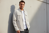 Luxury Corduroy Zip-Up Jacket - Soft Ivory Cream - Lifestyle Campaign