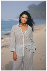 Soft Ivory & Charcoal Stripe – Lifestyle Campaign