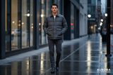 Luxury Quilted Puffer Jacket - Charcoal Grey - Lifestyle