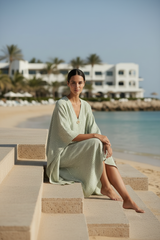 Sage Green Kaftan - Resort Steps