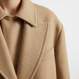 Luxury Oversized Textured Jacket Set in Warm Sand Beige - Fabric Detail