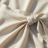 Luxury Asymmetrical Wrap Skirt in Soft Ivory Cream - Fabric Detail
