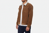 Luxury Sherpa-Collar Corduroy Trucker Jacket - Warm Tobacco Brown - Lifestyle Campaign