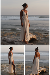 Luxury Resort Lounge Maxi Dress in Soft Coconut Cream - Three Quarter Editorial