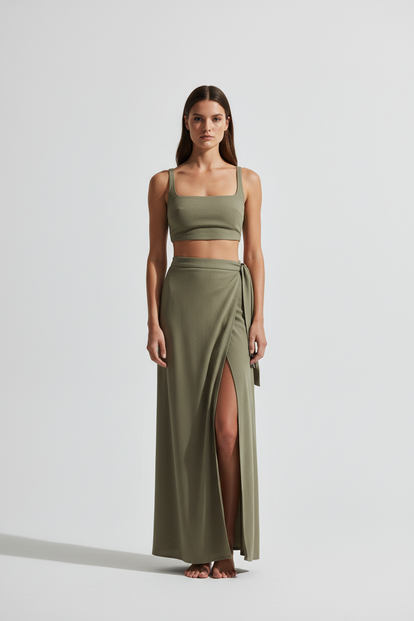 Muted Olive Stone – Front Full-Body