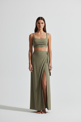 Muted Olive Stone – Front Full-Body