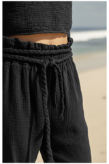 Luxury Midnight Beach Lounge Set in Midnight Black - Fabric Detail
