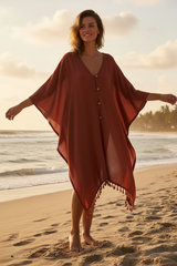 Terracotta Kaftan - Arms open pose