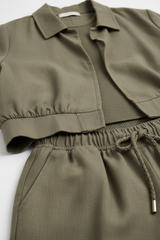 Muted Olive Stone - Close-Up Detail