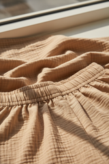 Luxury Minimal Lounge Set in Warm Almond Beige - Fabric Detail