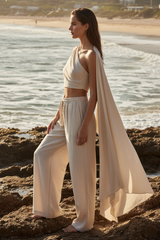 Luxury Coastal Resort Set in Seashell Beige - Side Standing