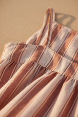 Dusty Terracotta & Nude Stripe – Fabric Detail