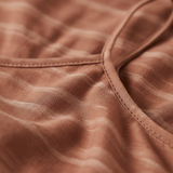 Luxury Textured Maxi Slip Dress in Dusty Terracotta Nude - Fabric Detail