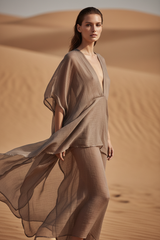 Soft Taupe Brown - Editorial Pose