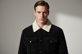 Luxury Sherpa-Collar Corduroy Trucker Jacket - Midnight Black - Lifestyle Campaign