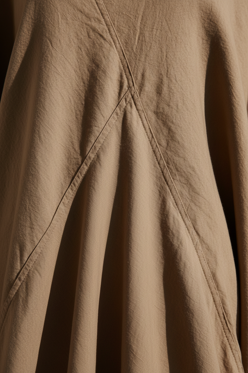 Luxury Resort Kaftan in Soft Sand Taupe - Fabric Detail