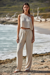 Luxury Coastal Resort Set in Seashell Beige - Front Full Body